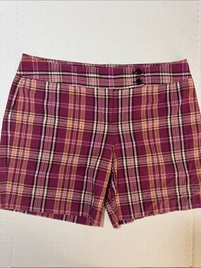 liz&co y2k High-Rise Pink Plaid Bermuda Shorts 126